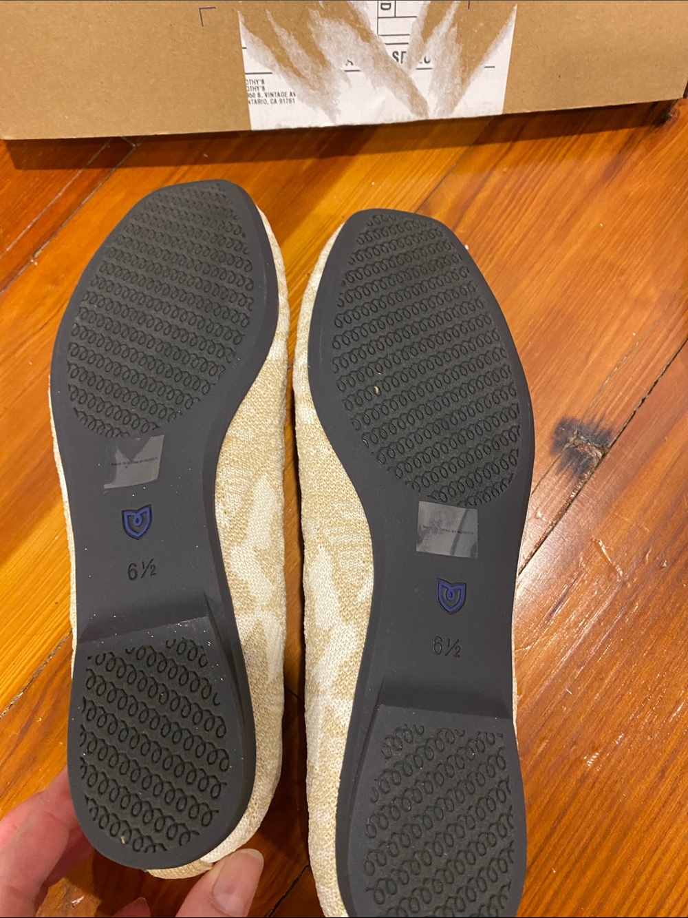 Rothy's Beige Knit Ballet Flats with Subtle Pattern - Picture 3 of 4